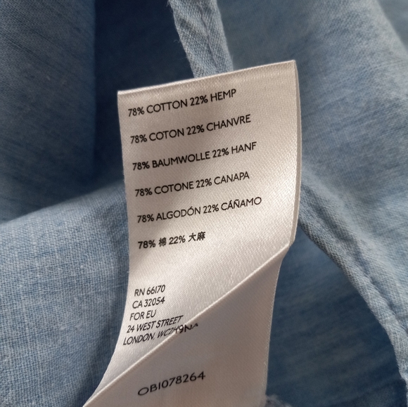 Free People Lily Of The Valley Chambray Ruffled Blouse M - Picture 10 of 14